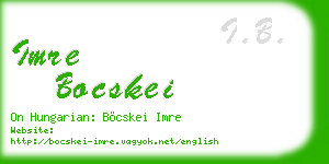 imre bocskei business card
